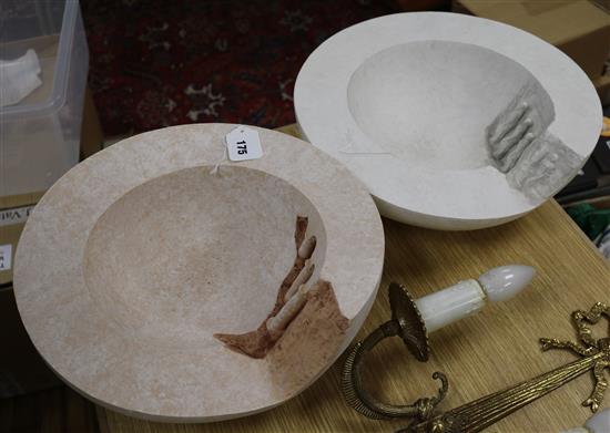 Amanda King, two large stoneware archaeological vessels, Dia 36cm